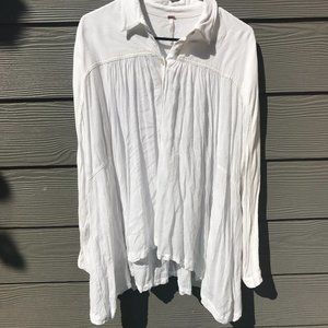 Free People Long Sleeve Loose Fit White Tunic